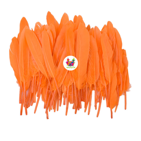 Unobite Natural Dyed Feather 8 to 10 CM Long (Orange).