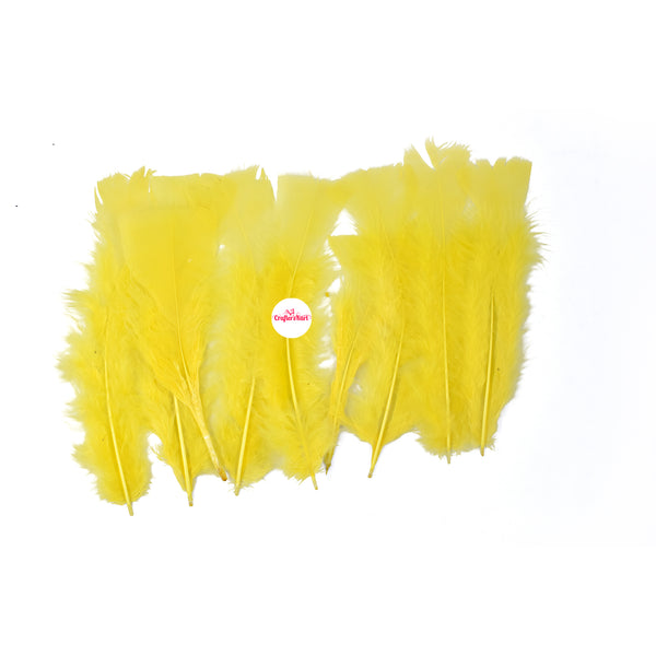 Natural Dyed Feather 10 to 15 CM Long (Yellow Color)